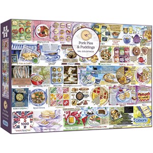 Gibsons (G7107) - Val Goldfinch: "Pork Pies & Puddings" - 1000 pieces puzzle