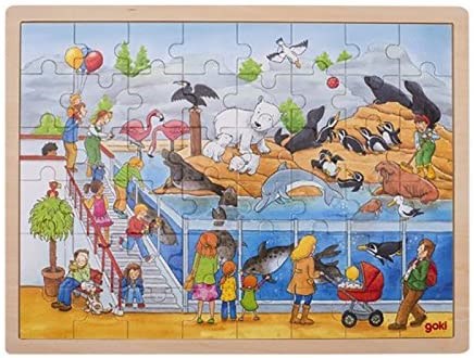 Goki (57744) - "Visit at The Zoo" - 48 pieces puzzle