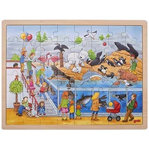 Goki (57744) - "Visit at The Zoo" - 48 pieces puzzle