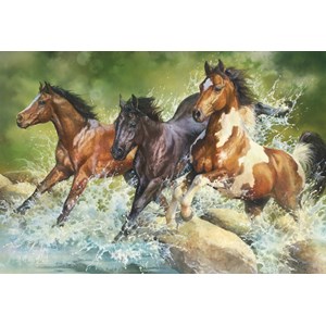 Trefl (26148) - "Three Wild Horses" - 1500 pieces puzzle