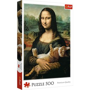 Trefl (37294) - Leonardo Da Vinci: "Mona Lisa and purring kitty" - 500 pieces puzzle