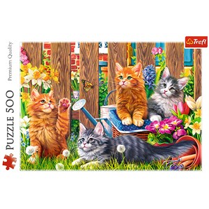 Trefl (37326) - "Kittens in the garden" - 500 pieces puzzle