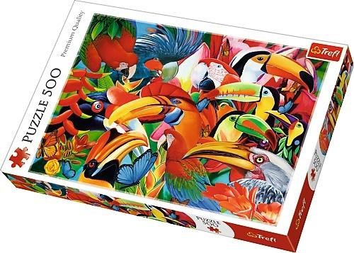 Trefl (37328) - "Colourful birds" - 500 pieces puzzle