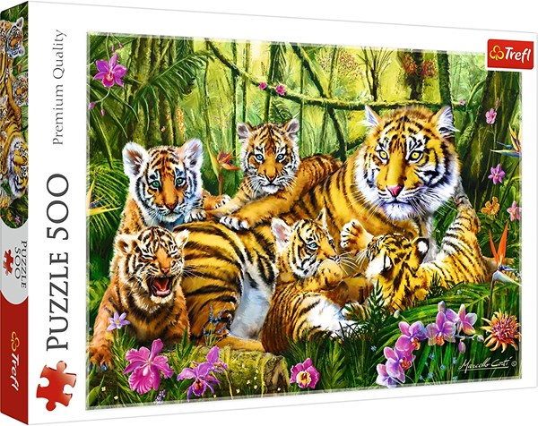 Trefl (37350) - "Family of Tigers" - 500 pieces puzzle
