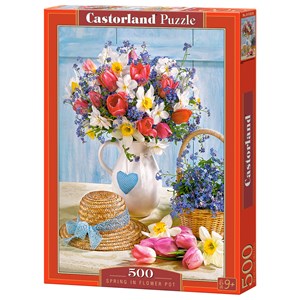 Castorland (B-53520) - "Spring in Flower Pot" - 500 pieces puzzle