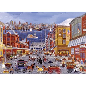 Eurographics (8300-5384) - Carol Dyer: "Market Days on Fulton Street" - 300 pieces puzzle