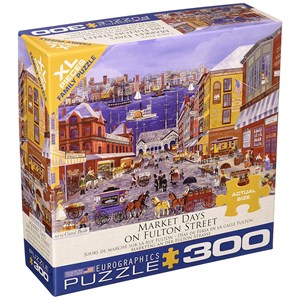 Eurographics (8300-5384) - Carol Dyer: "Market Days on Fulton Street" - 300 pieces puzzle