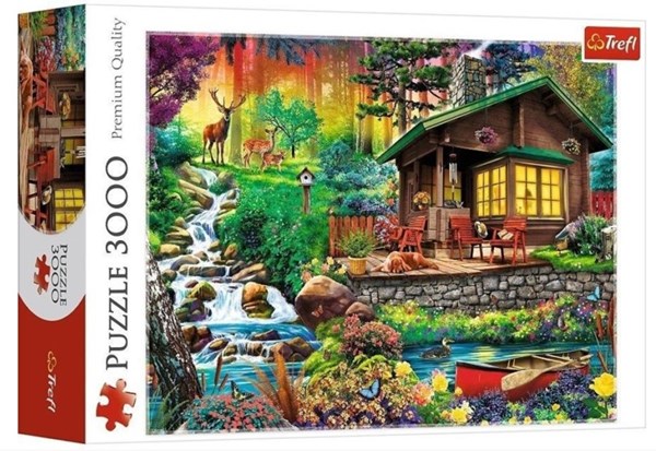 Trefl (33074) - "Cabin in the Woods" - 3000 pieces puzzle