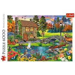 Trefl (65006) - "Cottage in the Mountains" - 6000 pieces puzzle