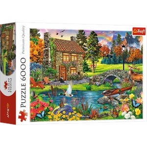 Trefl (65006) - "Cottage in the Mountains" - 6000 pieces puzzle