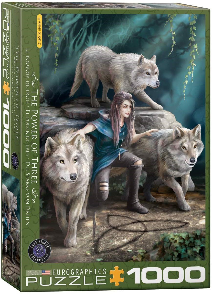 Clemontoni Anne Stokes Winter Guardians 1000 Piece Jigsaw Puzzle Fantasy Wolf Contemporary Puzzles Puzzles
