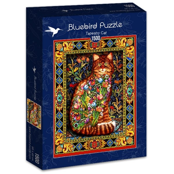 Bluebird Puzzle (70153) - "Tapestry Cat" - 1500 pieces puzzle