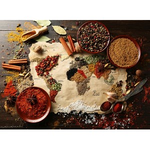 Grafika (00985) - "World map in Spices" - 300 pieces puzzle