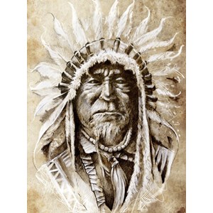 Grafika (00651) - "Indian Chief" - 2000 pieces puzzle