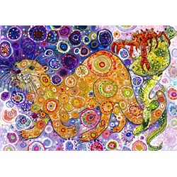 Grafika (t-00899) - Sally Rich: "Otters Catch" - 2000 pieces puzzle