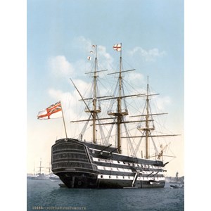 Grafika (00521) - "HMS Victory in Portsmouth, 1900" - 2000 pieces puzzle