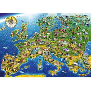 Bluebird Puzzle (70322) - Adrian Chesterman: "European Landmarks" - 1000 pieces puzzle