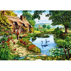 Bluebird Puzzle (70315) - Steve Crisp: "Cottage by the Lake" - 1000 pieces puzzle