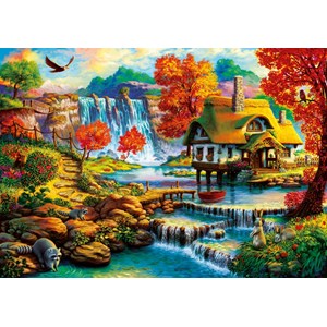 Bluebird Puzzle (70339) - "Country House by the Water Fall" - 1000 pieces puzzle