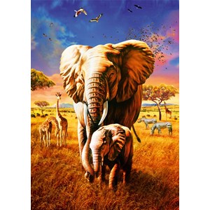 Bluebird Puzzle (70314) - Adrian Chesterman: "Elephant" - 1000 pieces puzzle