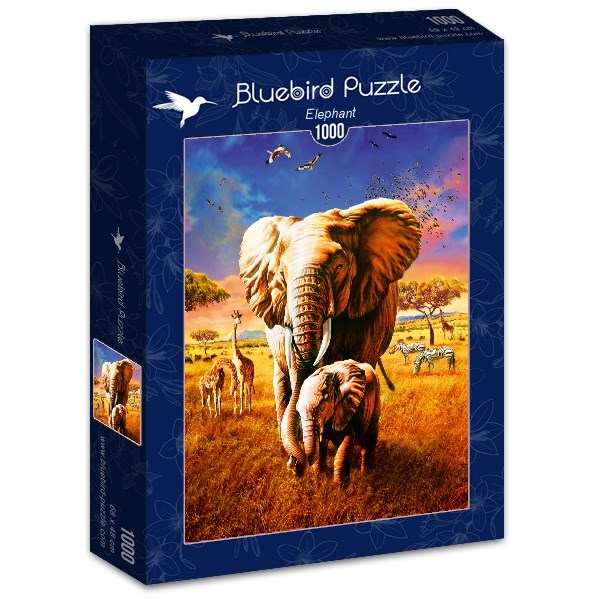 Bluebird Puzzle (70314) - Adrian Chesterman: "Elephant" - 1000 pieces puzzle