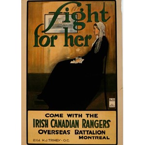 Grafika (00298) - "Fight for Her, World War I recruitment poster from Canada" - 1000 pieces puzzle