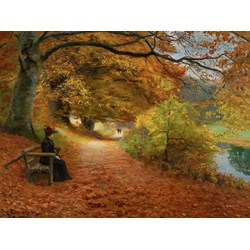 D-Toys (75093) - H. A. Brendekilde: "A Wooded Path in Autumn" - 1000 pieces puzzle