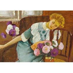 D-Toys (73914) - Stefan Luchian: "Lorica with Chrysanthemums" - 500 pieces puzzle