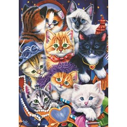 Bluebird Puzzle (70087) - Jenny Newland: "Kittens In Closet" - 1000 pieces puzzle