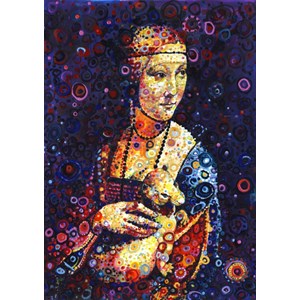Grafika (t-00887) - Leonardo Da Vinci, Sally Rich: "Lady with an Ermine" - 2000 pieces puzzle