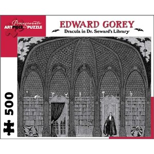 Pomegranate (AA711) - Edward Gorey: "Dracula in Dr. Seward's Library" - 500 pieces puzzle