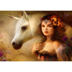 Bluebird Puzzle (70158) - Bente Schlick: "Unicorn" - 1000 pieces puzzle