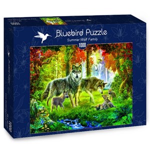 Bluebird Puzzle (70156) - Jan Patrik Krasny: "Summer Wolf Family" - 1000 pieces puzzle