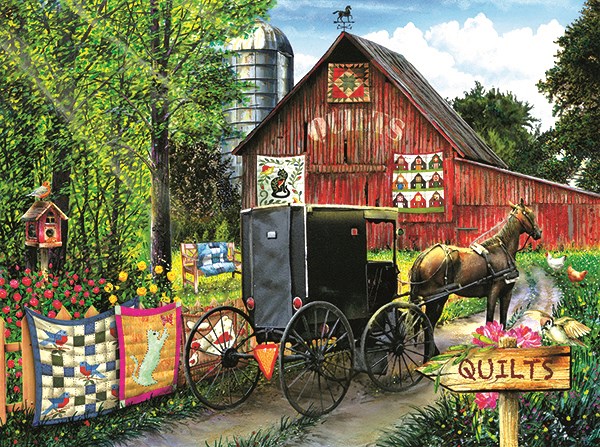 SunsOut (28822) - Tom Wood: "Amish Quilt Sale" - 1000 pieces puzzle