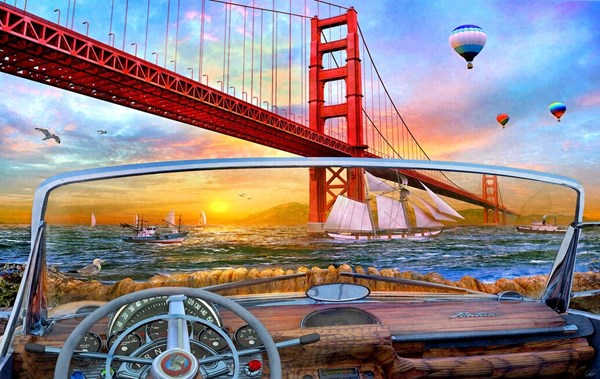 SunsOut (50069) - Dominic Davison: "Golden Gate Adventure" - 550 pieces puzzle