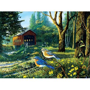 SunsOut (71108) - Terry Doughty: "Sleepy Hollow Blue Birds" - 1000 pieces puzzle