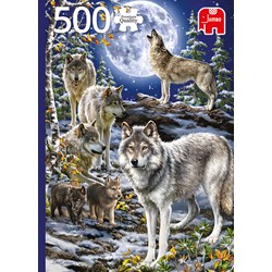 Jumbo (18845) - "Wolf Pack in Winter" - 500 pieces puzzle