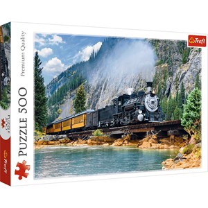 Trefl (37379) - "Mountain Train" - 500 pieces puzzle