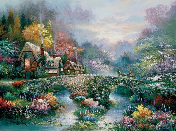 SunsOut (18030) - James Lee: "Peaceful Cottage" - 1000 pieces puzzle
