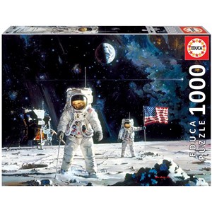 Educa (18459) - Robert McCall: "First Men on the Moon" - 1000 pieces puzzle
