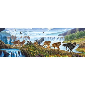 SunsOut (57356) - Steve Crisp: "Wolves on the Run" - 500 pieces puzzle