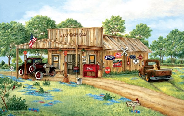SunsOut (58213) - Kay Lamb Shannon: "Ed's Garage" - 550 pieces puzzle