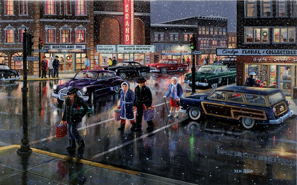 SunsOut (39302) - Ken Zylla: "Christmas Crosswalk" - 550 pieces puzzle