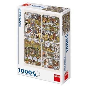 Dino (53251) - Josef Lada: "Year's Seasons" - 1000 pieces puzzle