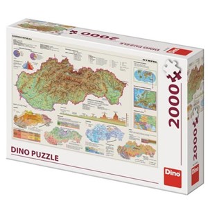 Dino (56120) - "Map of Slovakia" - 2000 pieces puzzle