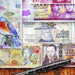 Pintoo (h2086) - Garry Walton: "Currency of the World" - 1200 pieces puzzle