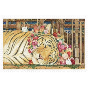 Pintoo (h2146) - Cotton Lion: "Goodnight Tiger" - 1000 pieces puzzle