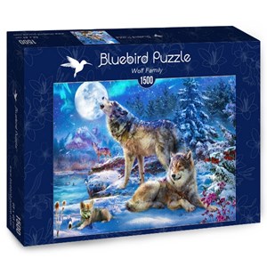 Bluebird Puzzle (70147) - Jan Patrik Krasny: "Winter Wolf Family" - 1500 pieces puzzle