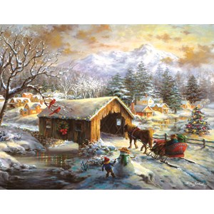 SunsOut (19319) - Nicky Boehme: "Over the Covered Bridge" - 1000 pieces puzzle