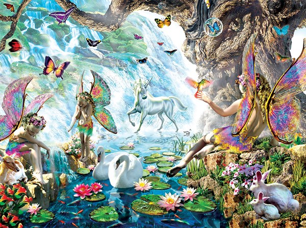 SunsOut (68020) - Adrian Chesterman: "Fairies at the Falls" - 1000 pieces puzzle